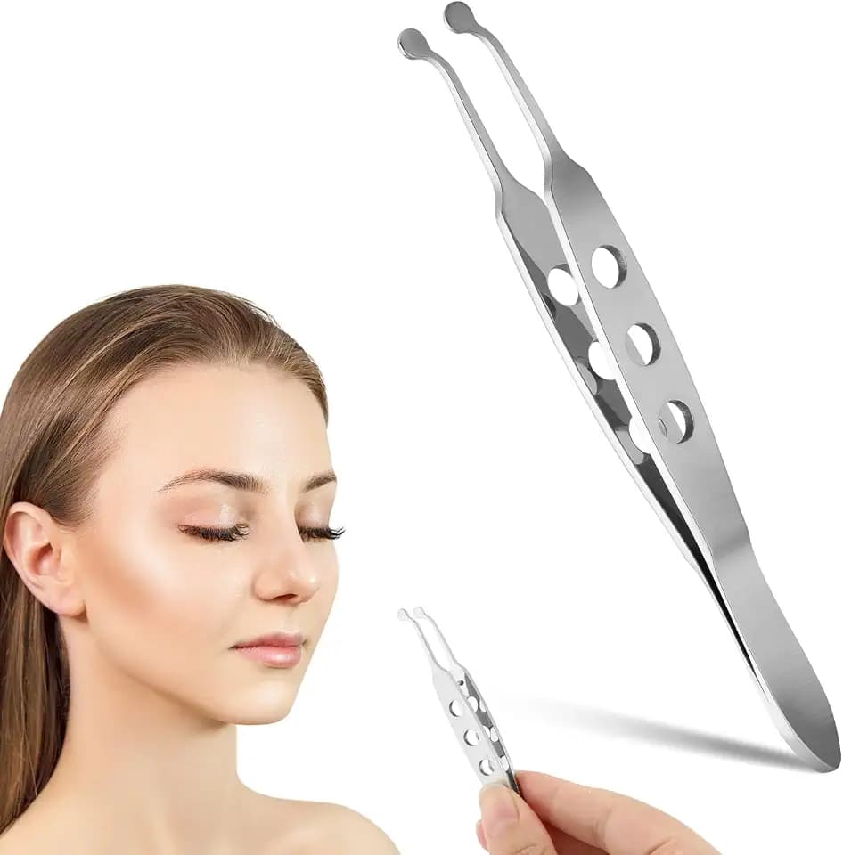 Meibomian Gland Expressor, Eyelid Massage Tweezer with Safety Stop Pin