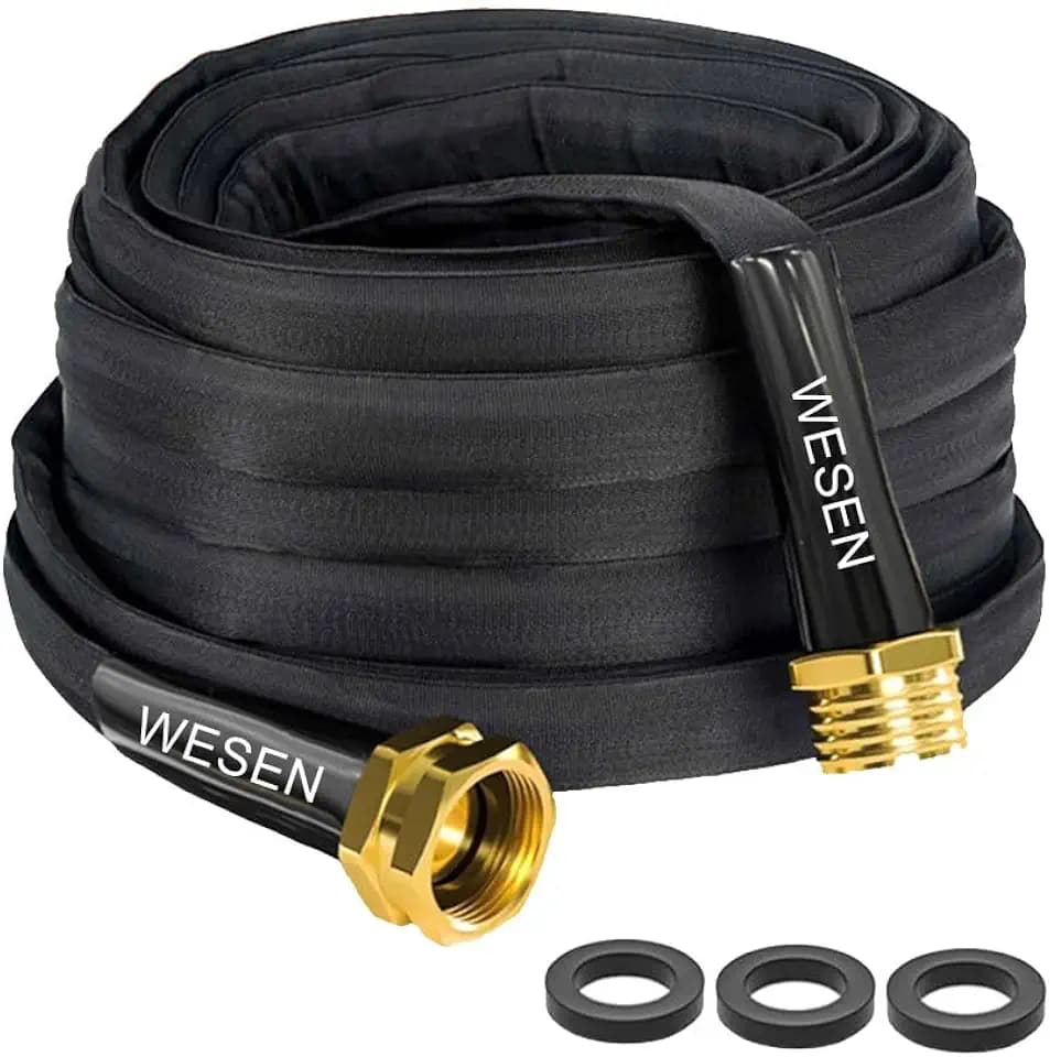 Garden Hose 25ft/50ft/100ft, Non-Expanding Garden Water Hose 7.5 15 30 Metres, Flexible Durable Kink-Free Water Hose, Garden Hose for Outdoor, Yard, Lawn, Car Wash, Marine and Camper (Black, AWS-25)