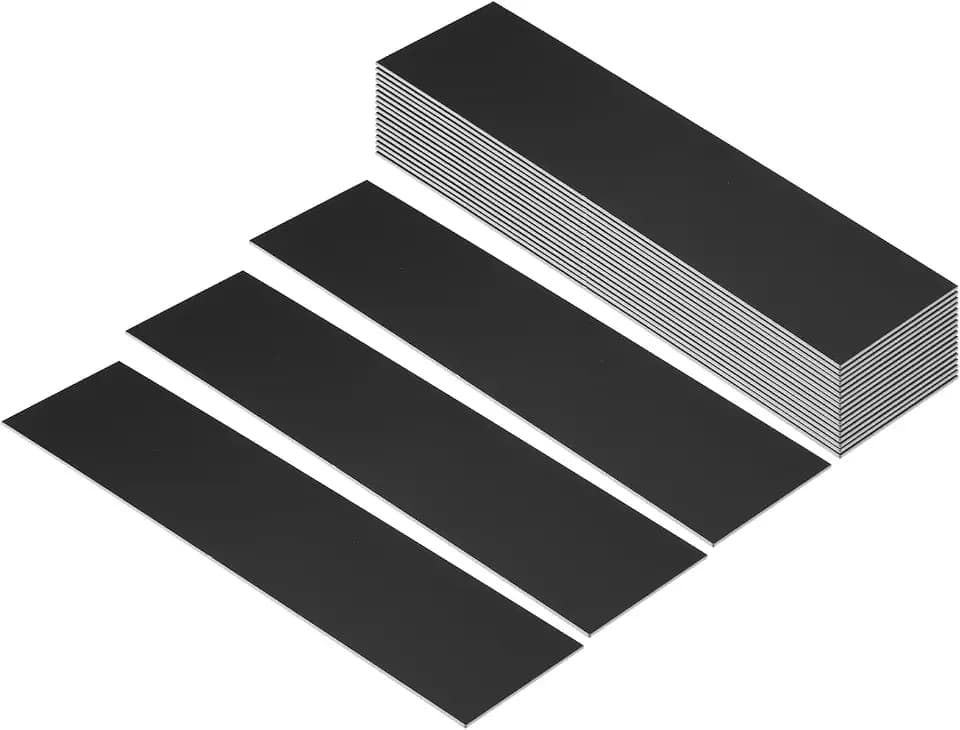 PATIKIL 8"x2" Blank Name Plates, 20 Pack Custom Engraved Name Plate Rectangle Laser Engraving Blanks for Personalized Nameplates Office Desk DIY Painting Supplies, Black, White