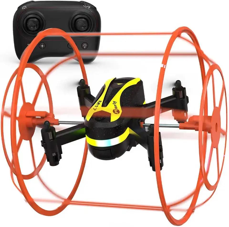 M17 Anfänger-RC-Quadrocopter Mini-Drohne mit Schutzabdeckung Land- und Luft-Dualmodus Einfaches Indoor and Outdoor Drone 3D-Flip-Funktion Kopfloser Modus Ein-Tasten-Bedienung Geschenke