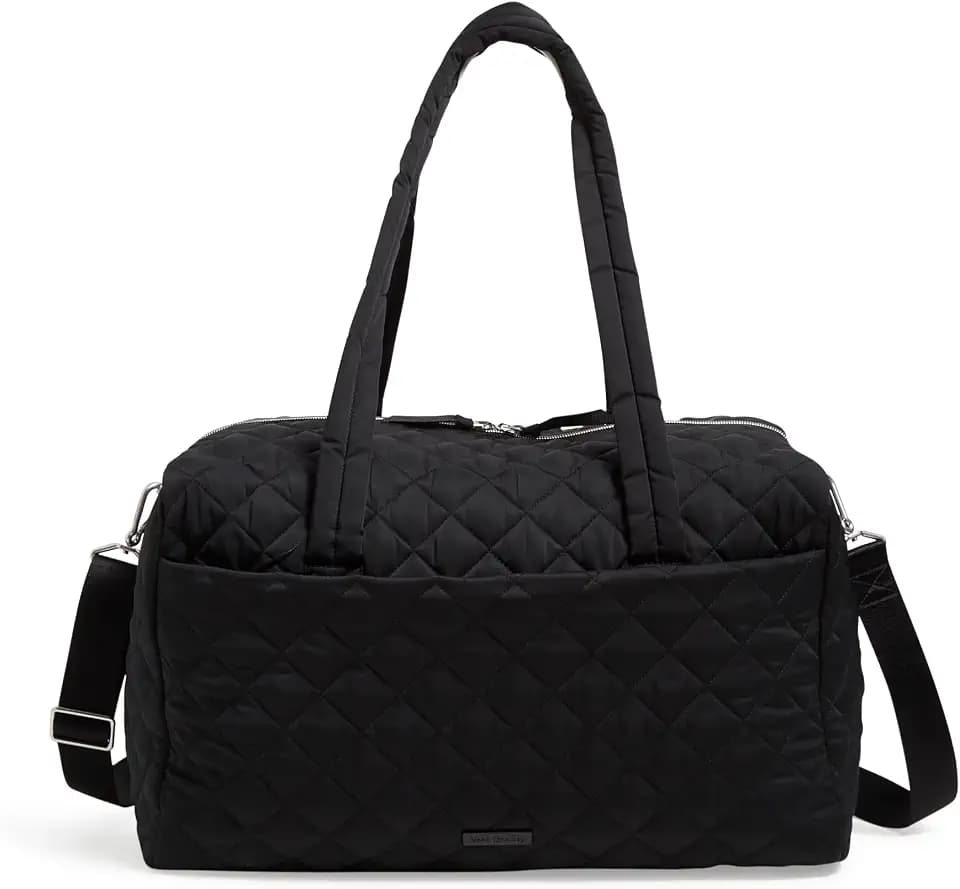 Vera Bradley Women's Performance Twill Medium Travel Duffle Bag, True Black, One Size