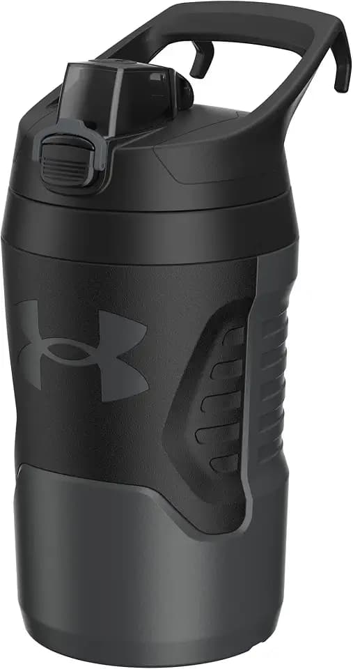 Under Armour 32 oz Insulated Water Bottles - Sports Water Jug with Fence Hook, Leak Resistant for Baseball, Football & More, 32 oz Insulated, Jet Grey/Black