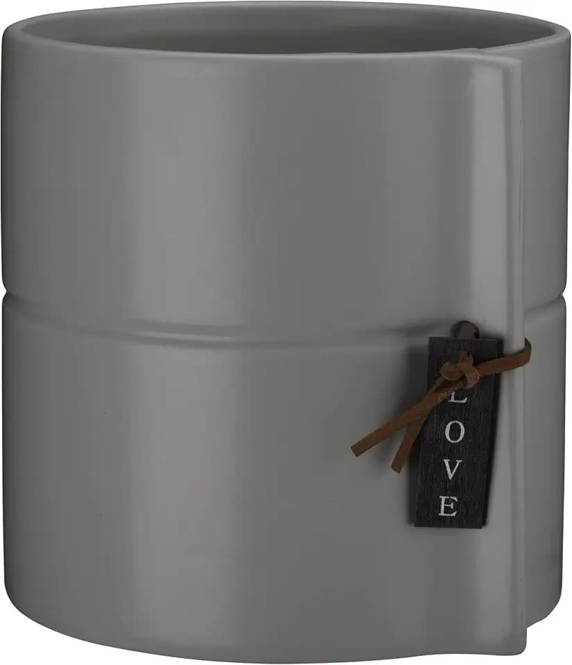 VERDENIA Eliza Blumentopf Überzug Solid Blumentopfüberzug Dekorativer Topf für Pflanzen für Innen aus Keramik Modernes und Zeitloses Design Viele Farben Viele Größen 13cm 24913 Grau