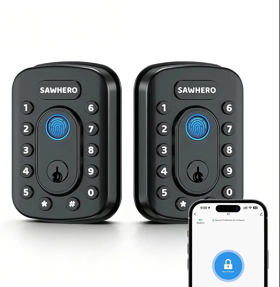 2-Pack Keyless Entry Door Lock, Smart Deadbolt for Front Door