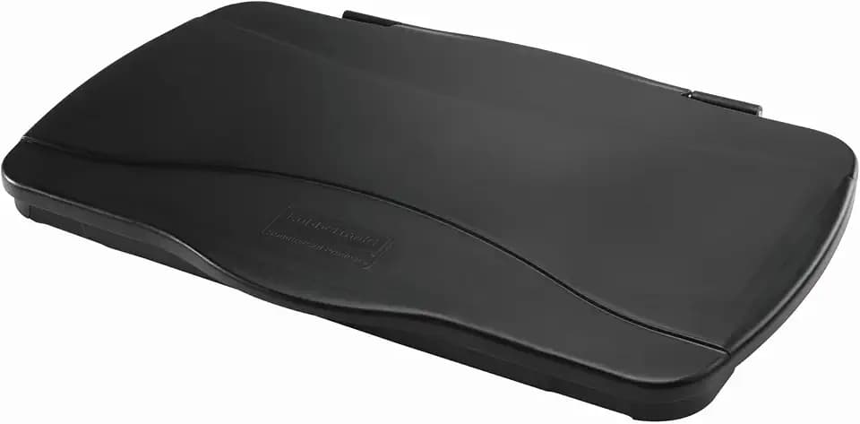 Rubbermaid Commercial Products Slim Jim® Klappdeckel| geschlossen | Passend für 60L/87L Slim Jim Behälter | Für Küchen, Klassenzimmer & gewerbliche Nutzung | Schwarz | FG267400BLA