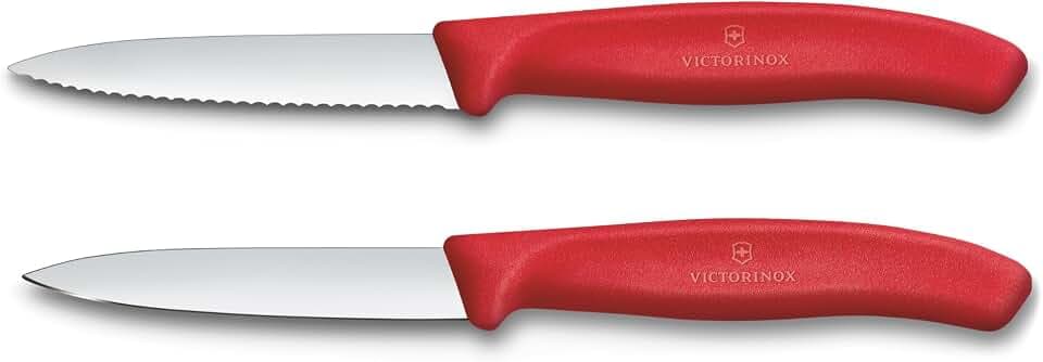 Victorinox Swiss Classic Gemüsemesser-Set, Tomatenmesser, 2-teilig, Rot
