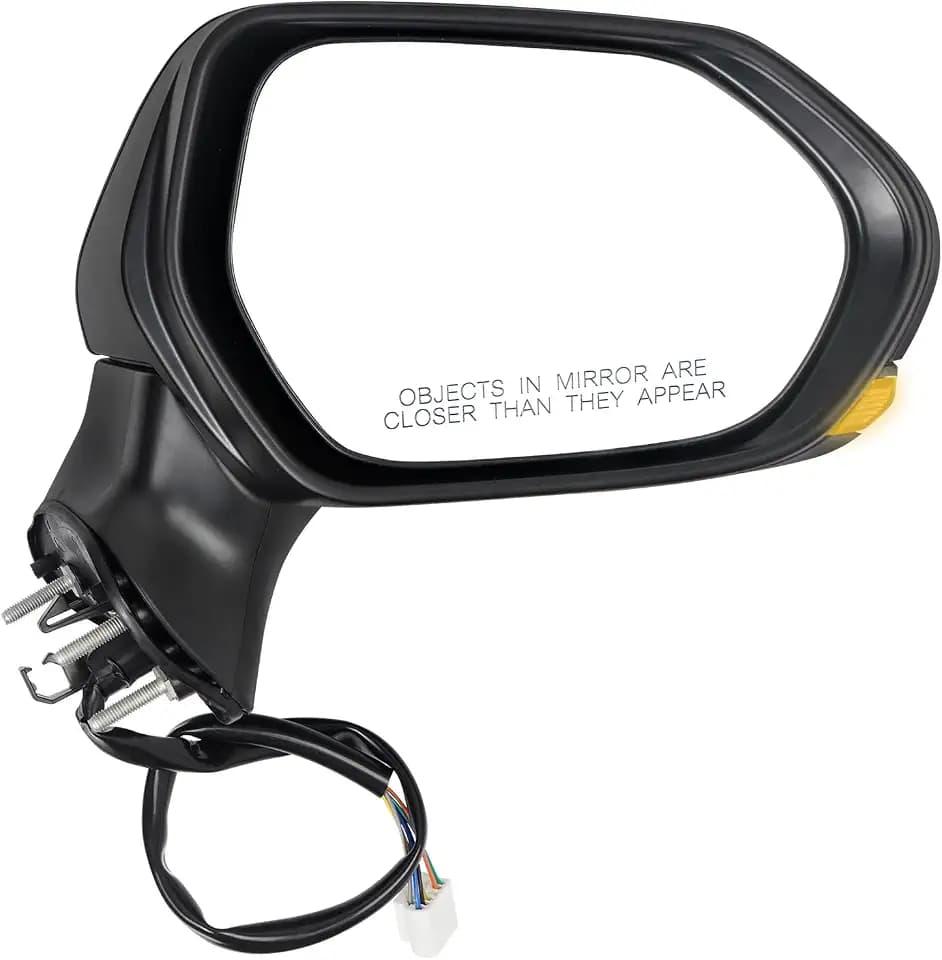 Passenger Side Mirror Assembly Compatible with Toyota Camry 2018-2026 Heated with Turn Signal Power Adjustable Glass Manual Folding Replace 8791006810 8791506330 Black (6Pin Right)