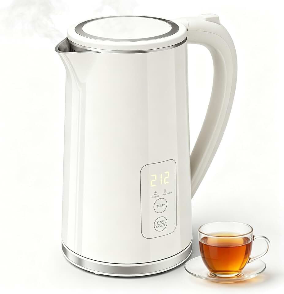 Paris Rhône Electric Kettle, Tea Kettle with 6 Temperature Settings, 1.7L Cordless Hot Water Boiler Heater, Strix Thermostat, Touch Control, Auto-Shutoff/Boil-Dry Protection, Keep Warm, LED Indicator