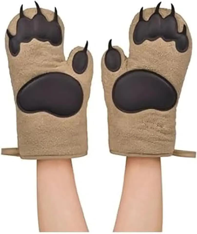 Genuine Fred Bear Hands Bear Paw Oven Mitts with Silicone Grip