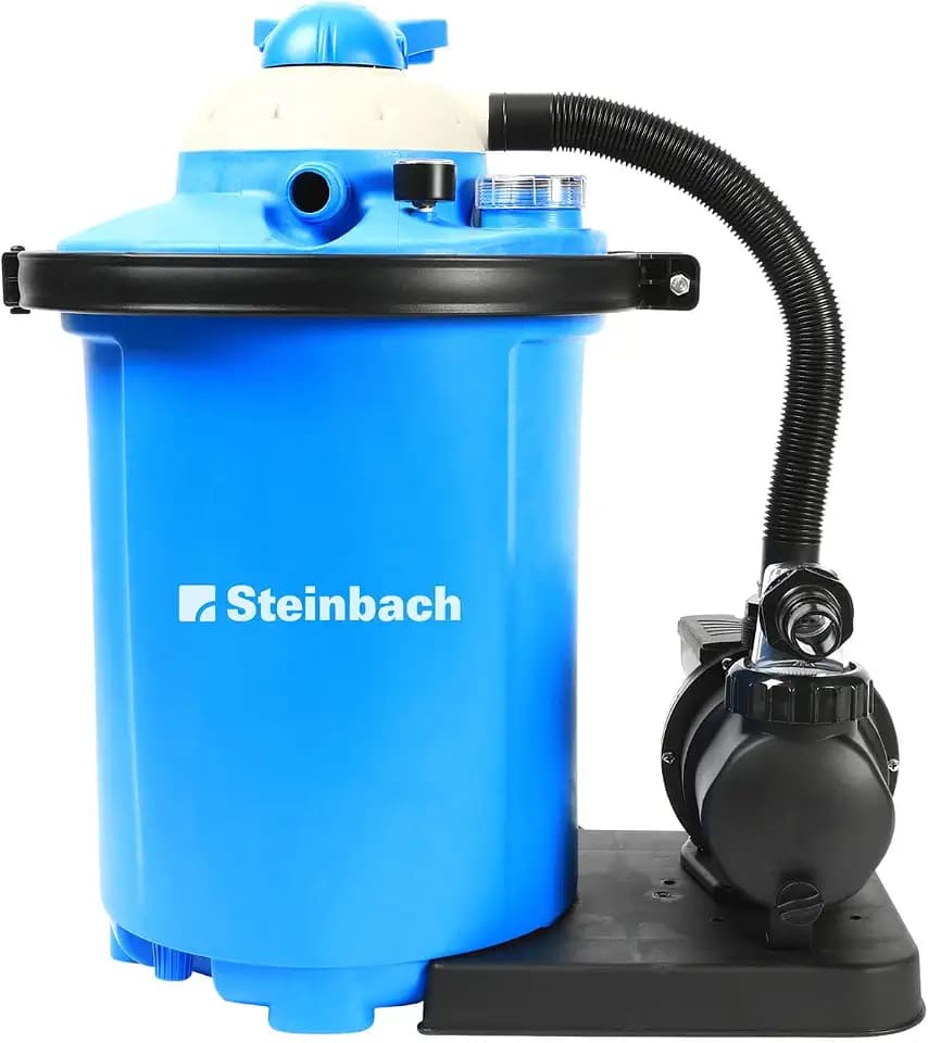 STEINBACH Filteranlage Comfort 75 – 040100Y – Selbstsaugende Pumpe für Pools mit bis zu 40.000 l – Umwälzleistung 7,8 m³/h – Mit integriertem Vorfilter und Manometer