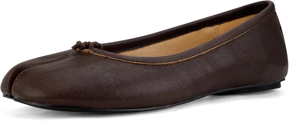 VBDB Tabi Ballet Flats Shoes for Women Rounde Toe Wide Width Split Toe Low Heel Comfortable Flats Shoes