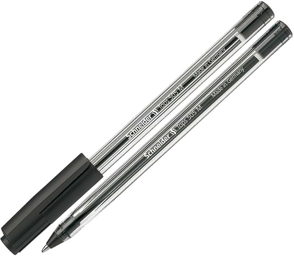 Schneider 150601 Tops 505 M Kugelschreiber (Clipkappe, Edelstahlspitze) 50er Packung schwarz ,