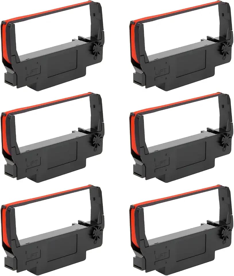 6X Yuanqimm ERC-30 ERC-34 ERC-38 B/R Ribbon Black and Red Ink Cartridge
