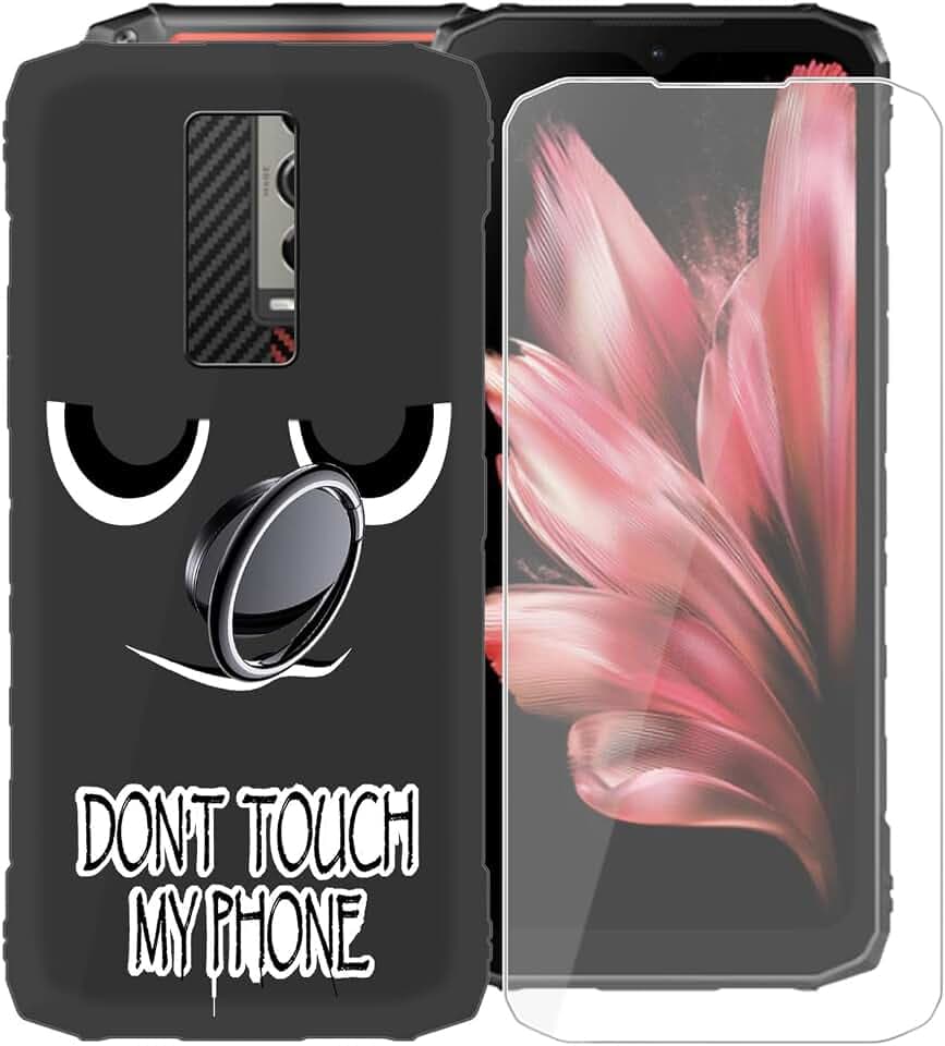 KJYFOANI für Doogee Blade 10 Hülle mit 1 Stücks HD Schutzfolie, Stoßfest Schutzhülle Ultra Dünn Soft Silikon TPU Handyhülle + Ring Halterung für Doogee Blade 10 (6.56") - DU06