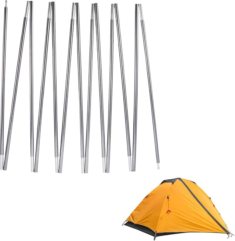 Tent Poles Replacement,7001 Aluminum Alloy Preassembled Tent Rod Lightweight, Gray