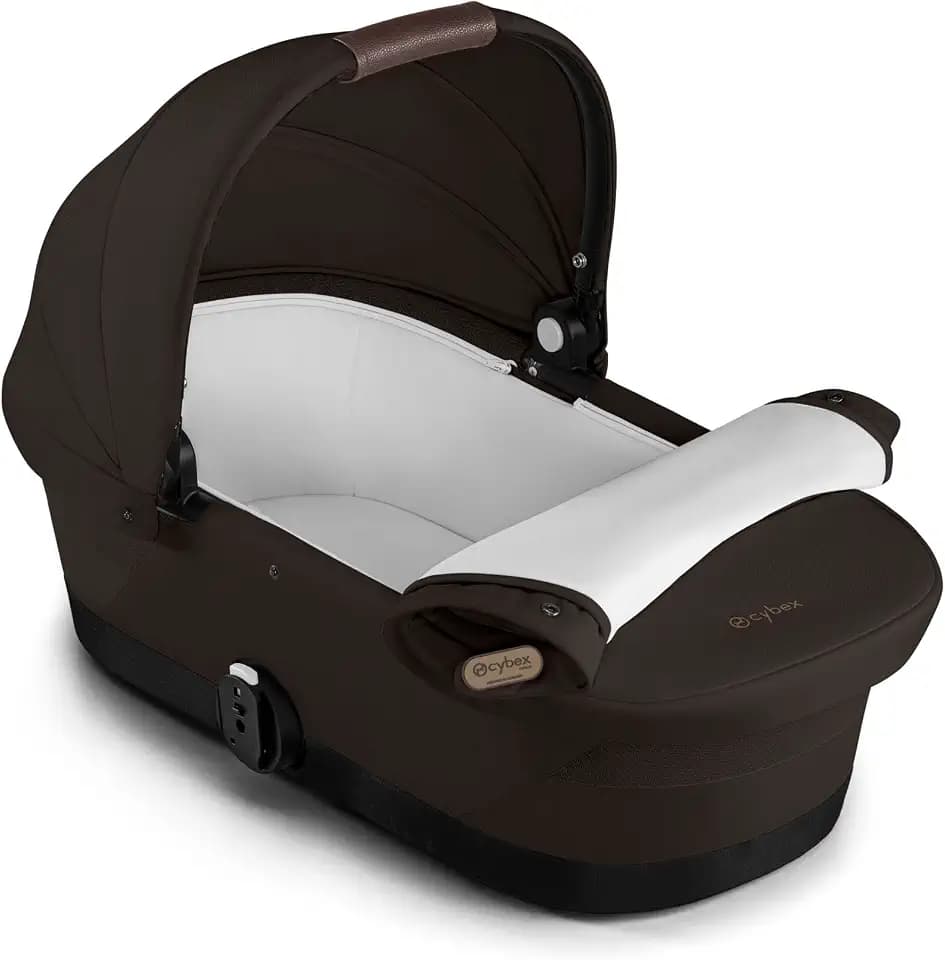 CYBEX Gold GAZELLE S Cot Kinderwagenaufsatz, Chocolate Brown | Ab Geburt bis ca. 6 Monate, max. 9 kg, für Gazelle S und e-Gazelle S, integrierter Tragegriff, XXL-Sonnenverdeck mit UPF50+