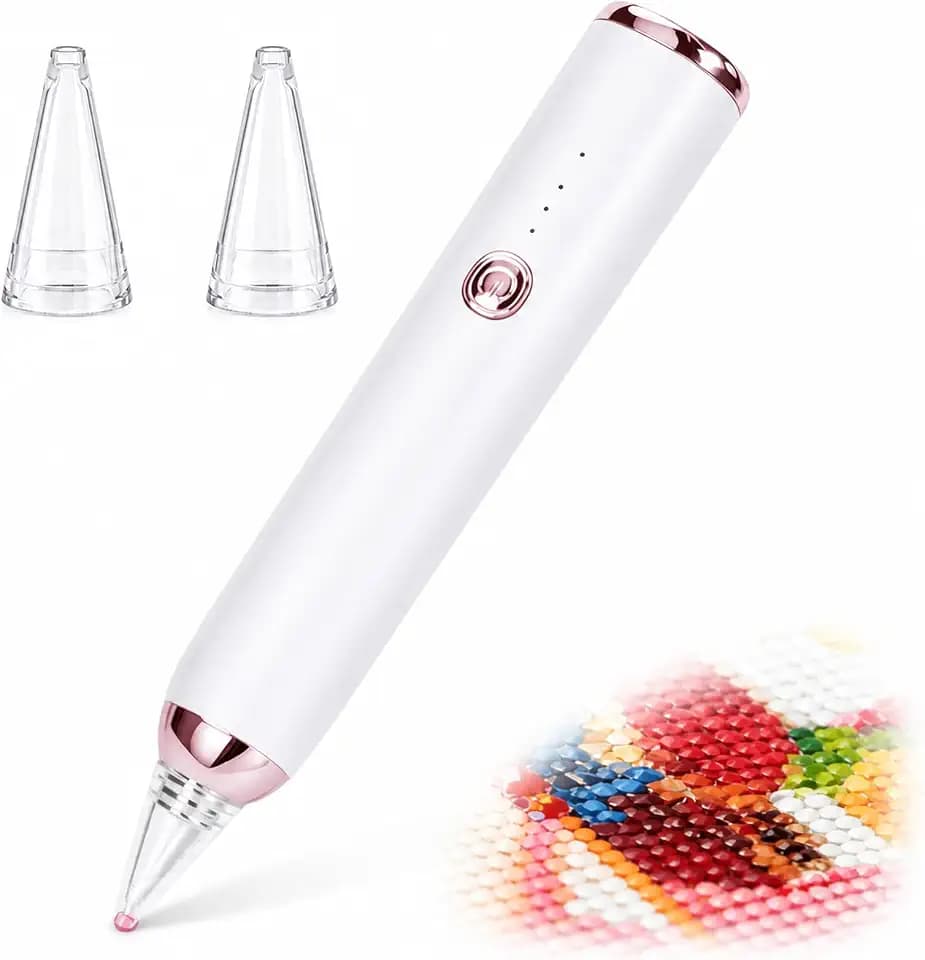 Elektrischer Diamond Painting Stift Set mit 2 Ersatzkopf, 3 Saugmodelle