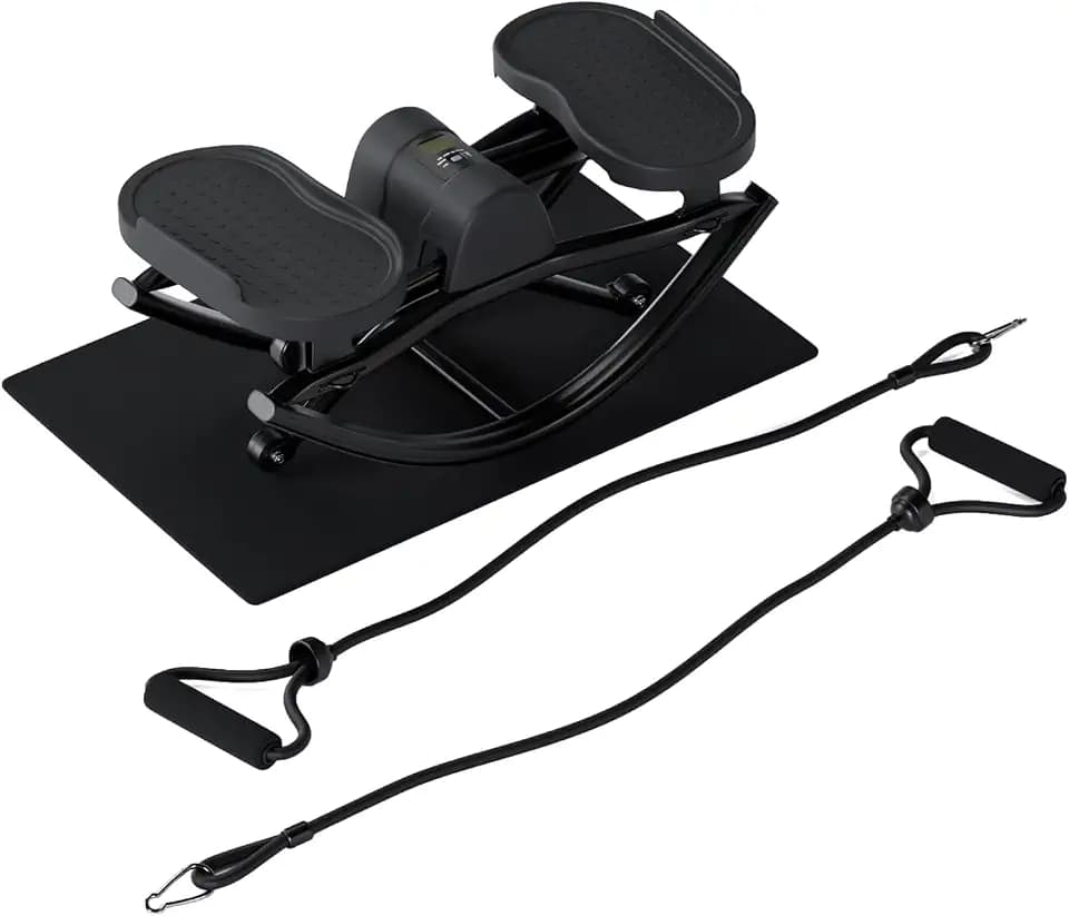 The Rock Stepper - Side to Side Rocking Stepper Machine for Home Workouts - Low Impact Indoor Cardio Leg Glute and Core Training - Quiet Compact Step Rocker Exercise Equipment