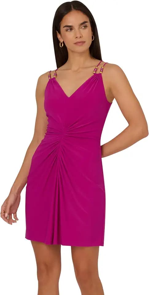 Adrianna Papell Women's Shirred Jersey Short Dress