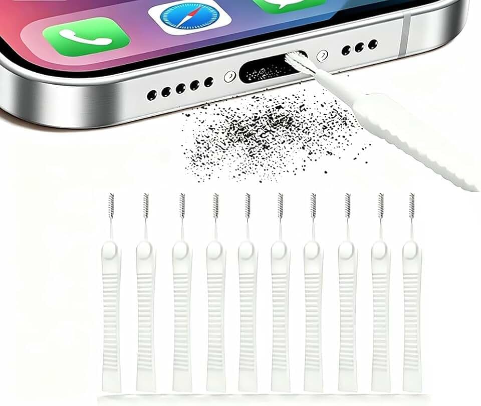 10 Pack Phone Charge Port Cleaning Tool kit,Anti-Clogging Mini Brushes Cleaner for iPhone 17 Pro Max Speaker and Receiver, Multifunctional Cleaning Tool Compatible with AirPods 4,Tablet Camera Etc