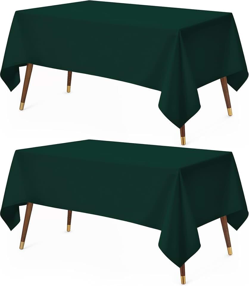 Utopia Kitchen Rectangle Table Cloth 2 Pack [60x102 Inches, Hunter Green]