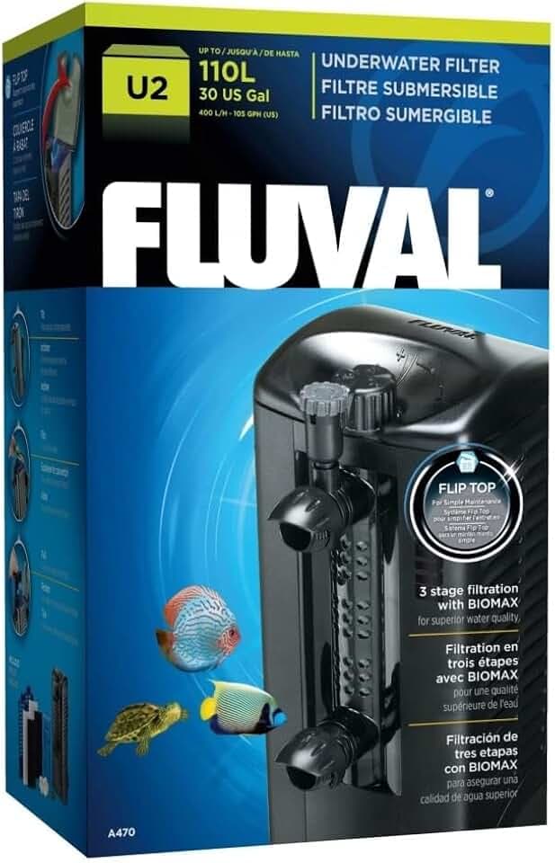 Fluval U2 Innenfilter, für Aquarien von 45 bis 110l, 5W