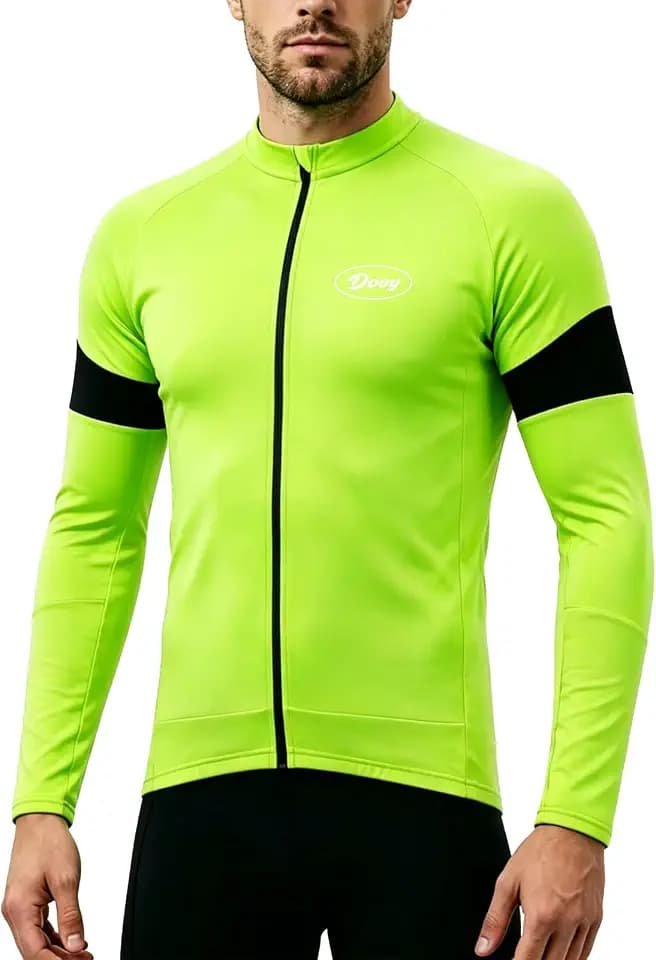 Herren-Fahrradtrikot, langärmelig, 3 + 1 Taschen, atmungsaktiv, schnell trocknendes MTB-Shirt