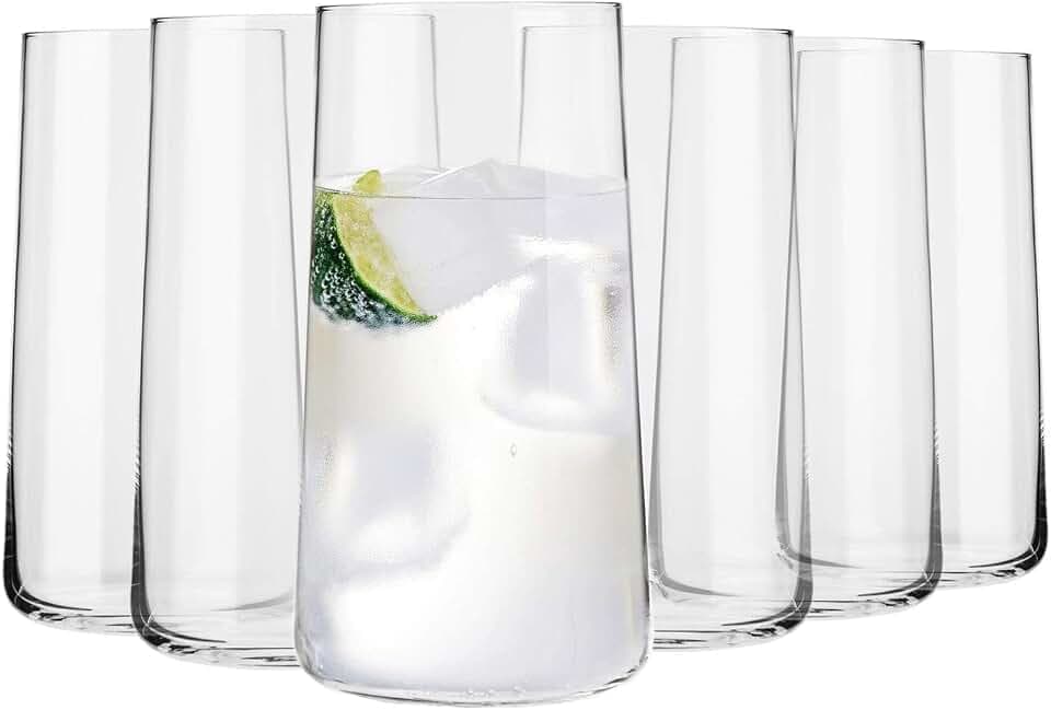 Krosno Trinkglas für Wasser, Getränke und andere kalte Getränke | 6er Set | 540 ml | Avant-Garde Kollektion | Perfekt für Zuhause, Restaurants und Partys | Spülmaschinenfest