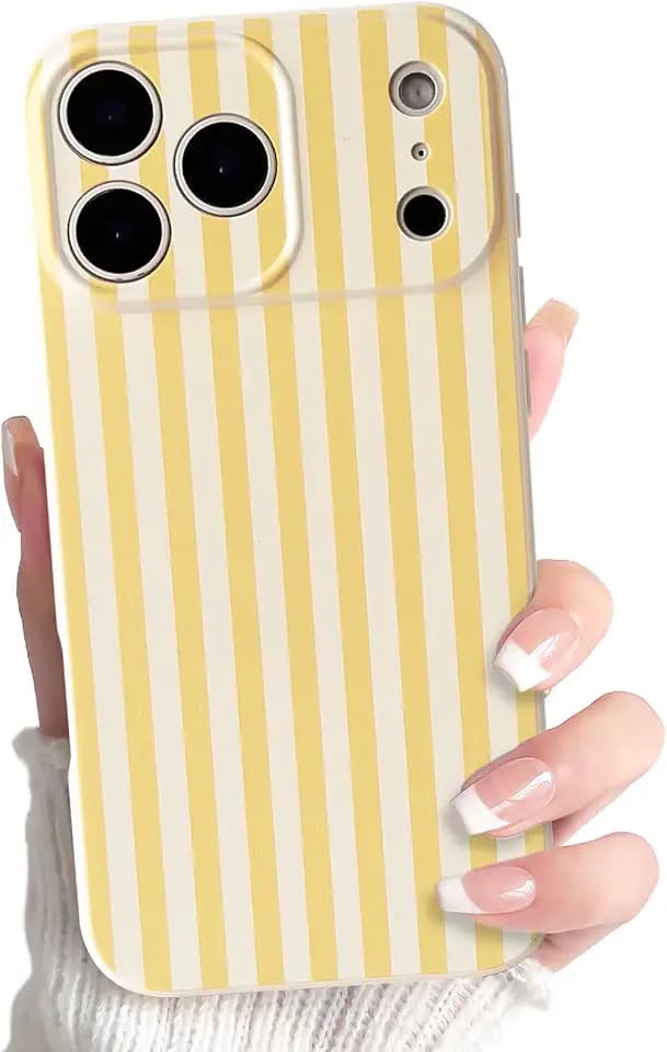 Lovmooful for iPhone 17 Pro Max/iPhone 18 Pro Max Case Striped-Yellow