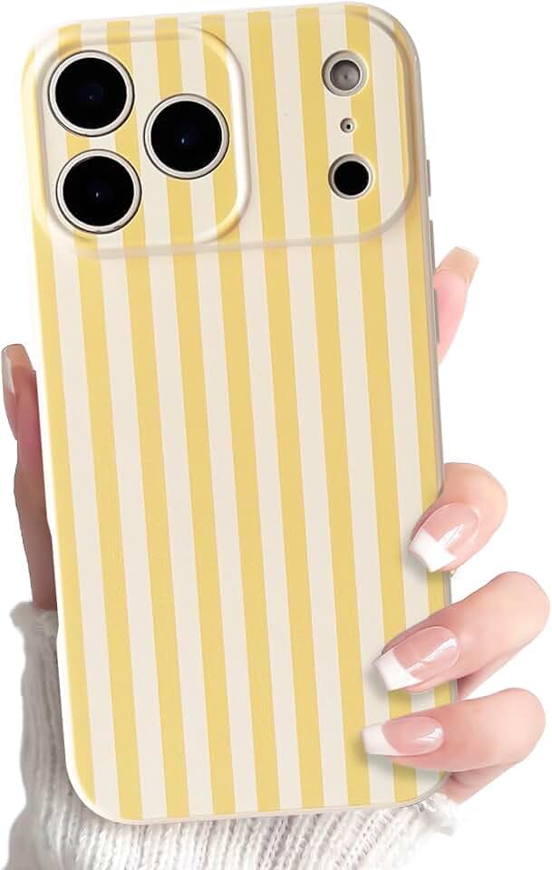 Lovmooful for iPhone 17 Pro/iPhone 18 Pro Case Striped-Yellow