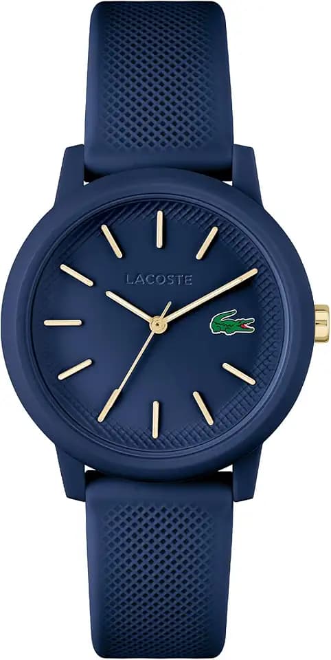 Lacoste.12.12. Kollektion Analoge Quarzuhr mit Silikonarmband mit Petit-Piqué-Struktur