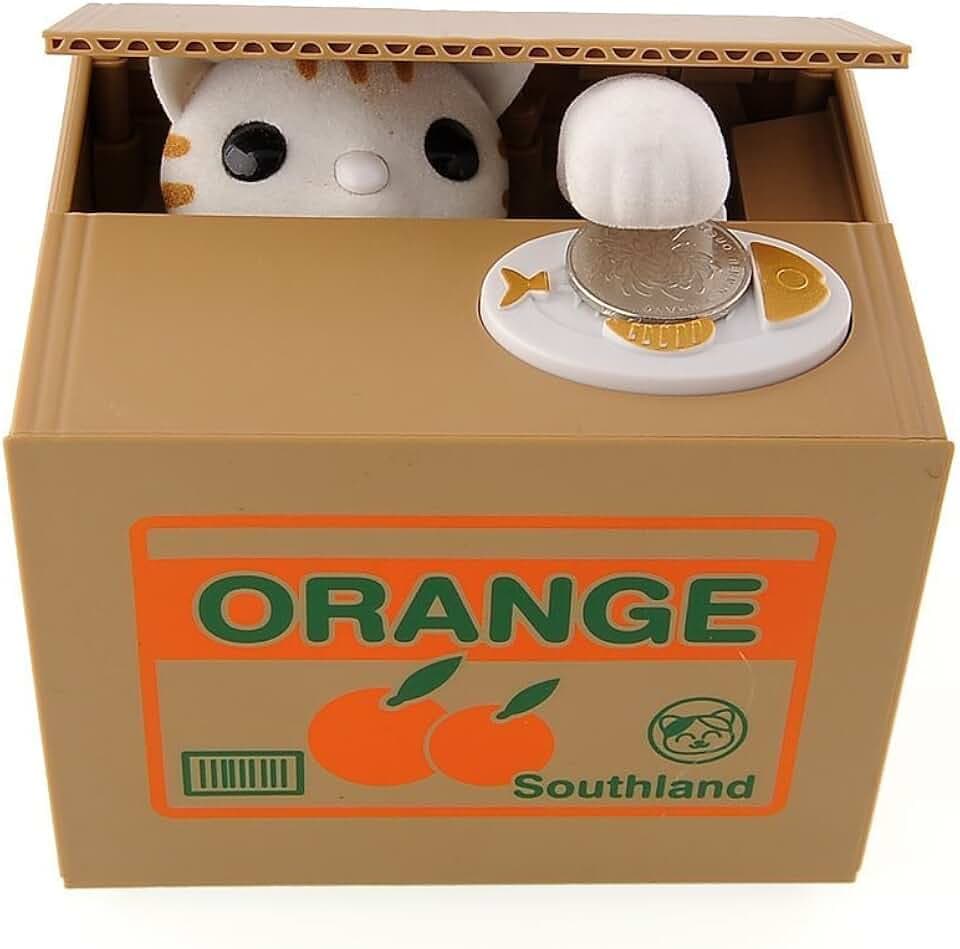 Süße Calico Katze stehlen Geld Box Spardose Spardose Medaille