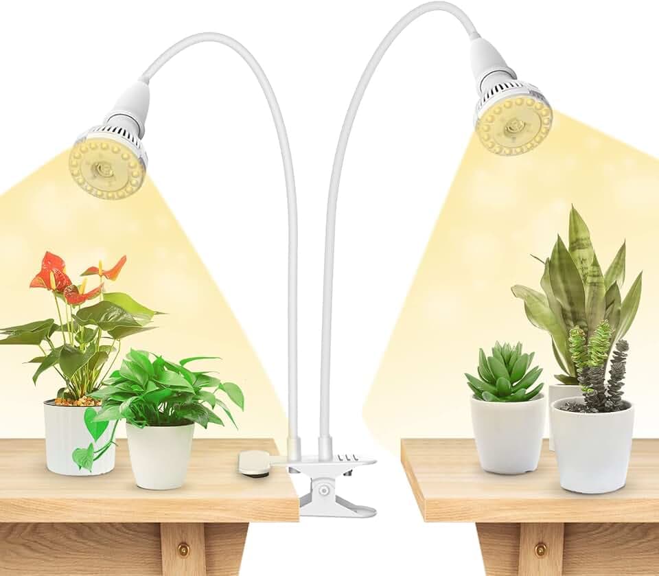 SANSI Grow Lights for Indoor Plants, 20W Clip-On Gooseneck LED Plant Lights