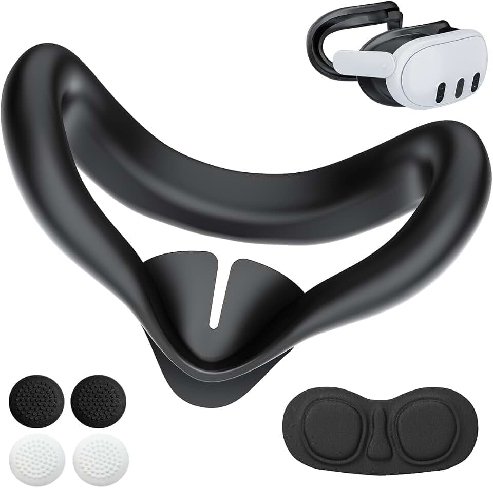 Silicone Face Pad Cover Kit for Met-a Quest 3 Interface Headset Accessories