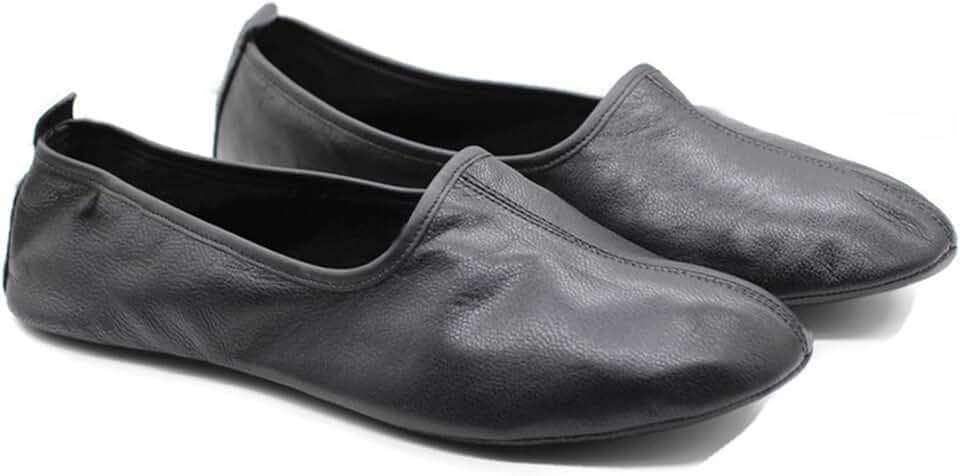 Womens Indoor Leather Slippers Traditional Babouche House Shoes Barefoot Moccasin
