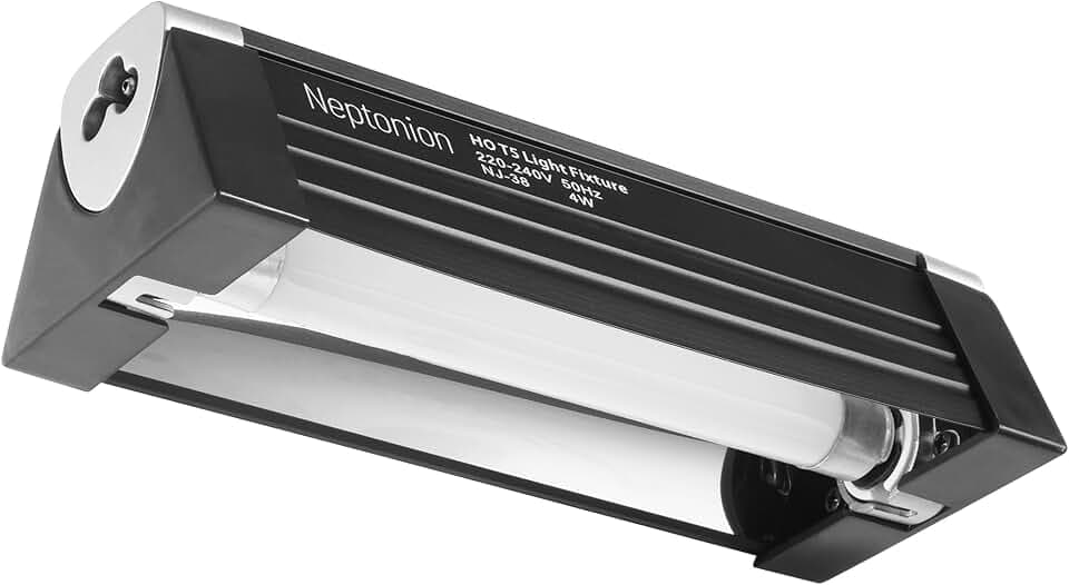 T5 HO UVB Reptile Light Hood,with UVB 10.0 Fluorescent Lamp Tube, Suitable for Desert Reptiles(8W,12.5 Inches)