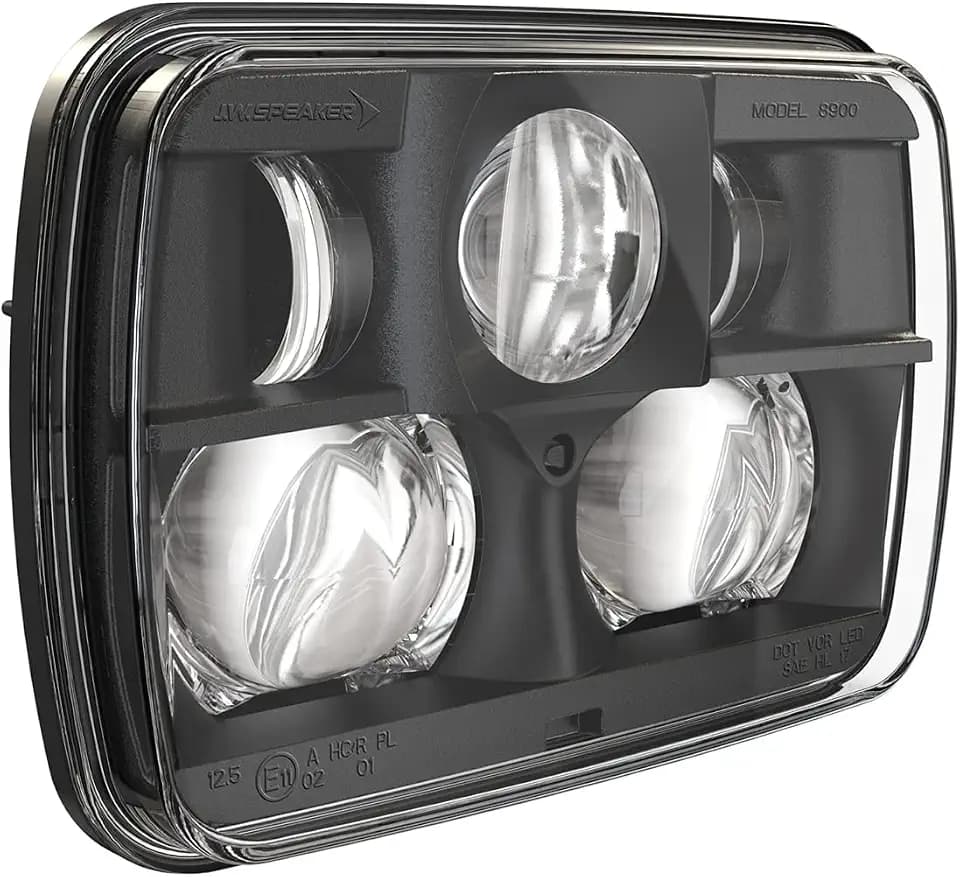 J.W. SPEAKER 12-24V DOT/ECE LED RHT High & Low Beam Headlight with Chrome Inner Bezel