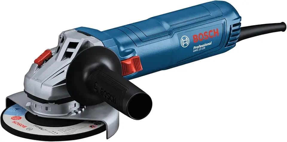 Bosch PRO Winkelschleifer GWS 12-125 (Scheiben-Ø: 125mm, Leistung 1200 W, Wiederanlaufschutz, inkl. Schutzhaube, Spannmutter, Standard-Zusatzhandgriff)