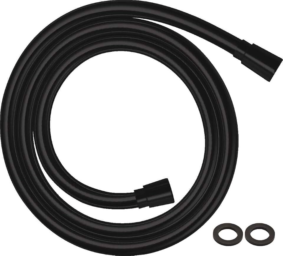 hansgrohe Isiflex - universal Duschschlauch 1,25m, mit Verdrehschutz, flexibler Brauseschlauch mit Knickschutz, inkl. Dichtungsringe, Mattschwarz