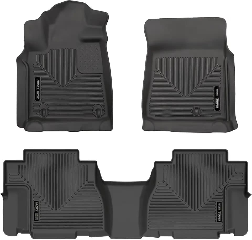 Husky Liners Weatherbeater Floor Mats | Fits 2008-2011 Toyota Sequoia | Front & 2nd Row, 3-pc Black - 95131