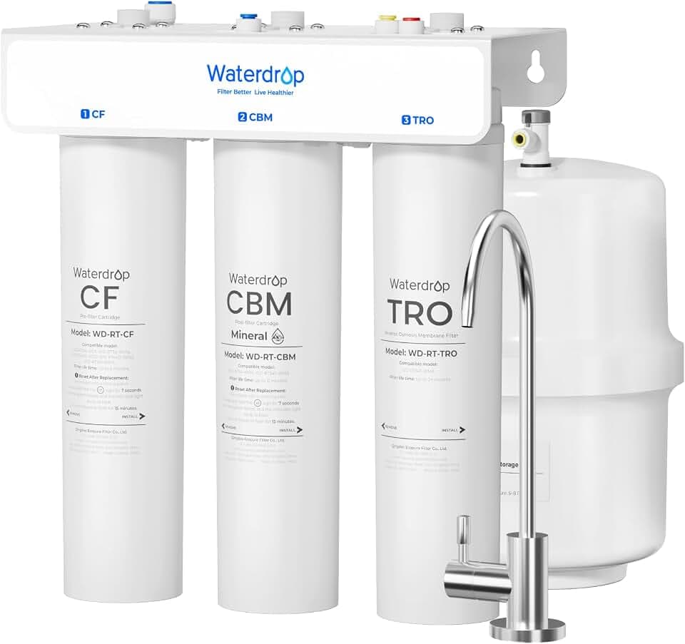 Waterdrop T3-T Remineralization Reverse Osmosis System, 220 GPD Faster Flow