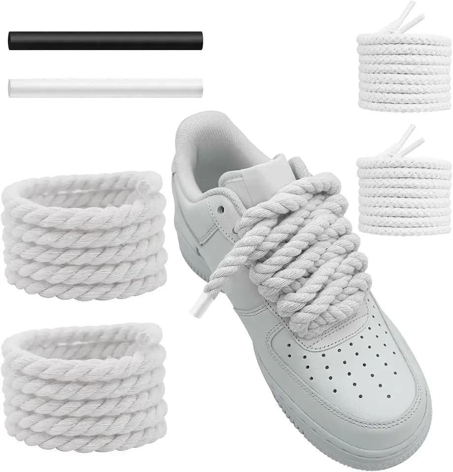 UamGlsob 10mm/15mm Wide Thick Rope Shoe Laces for Air Force 1 Sneakers