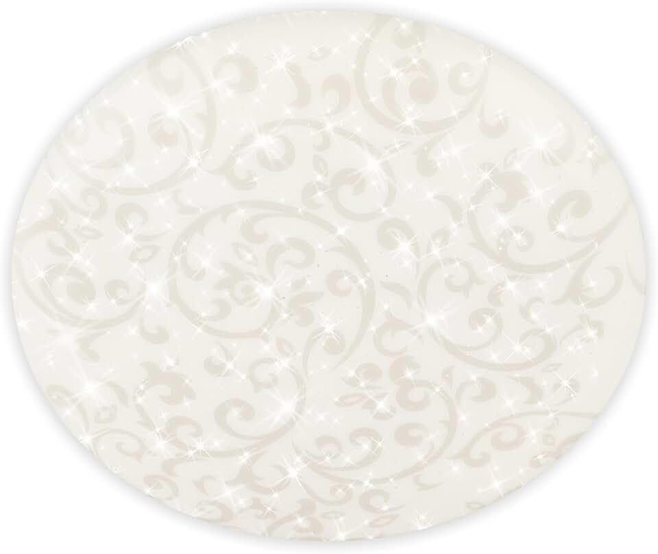 BRILONER - LED Deckenlampe mit Sternenhimmel, neutralweißes Licht, florales Muster, LED Lampe, Deckenleuchte, Wohnzimmerlampe, Küchenlampe, Deckenbeleuchtung, Flurlampe, 38x7 cm, Weiß