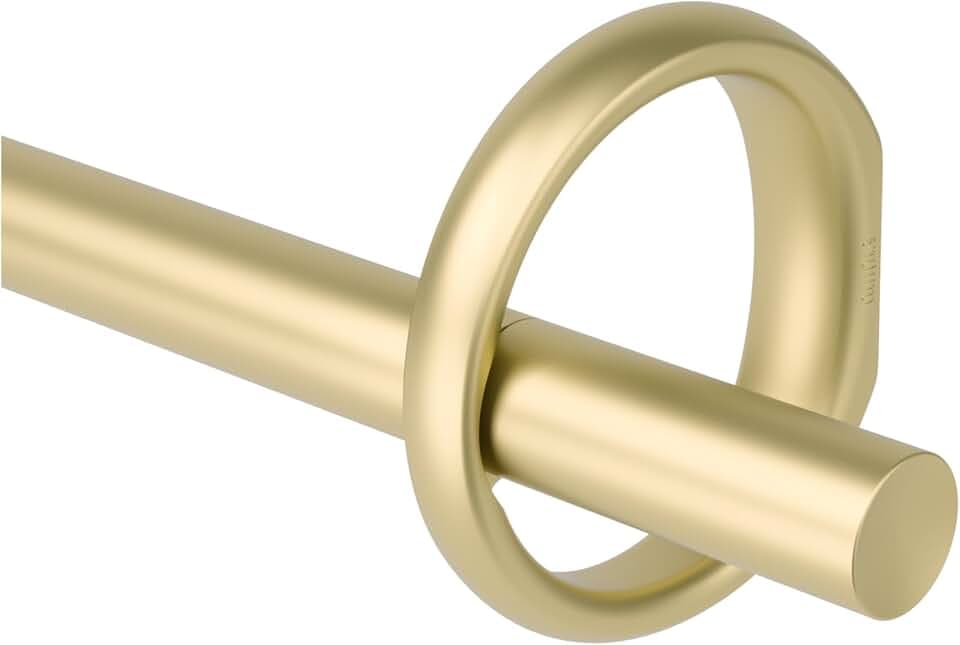 Umbra Ringlet Stahl Gardinenstange ausziehbar, 107-305 cm, Gold