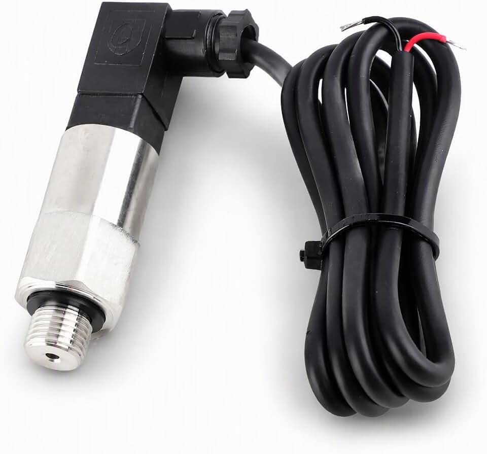 Edelstahl Druckwandler, Drucksensor Silizium Drucktransmitter Sensor Wasserdurchflusssensor 4-20mA Ausgang G1/4" für Wasser Gas Öl (0-1 MPA)