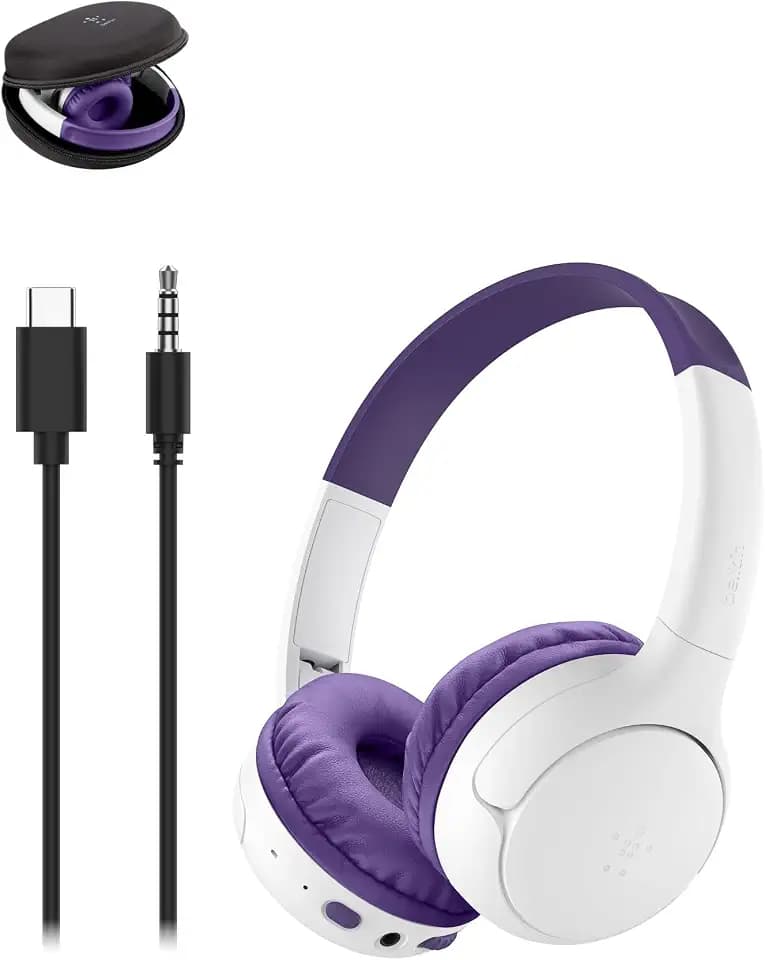 Belkin SoundForm Mini 2 Kids Headphones, Wireless & Wired, 55H Playtime