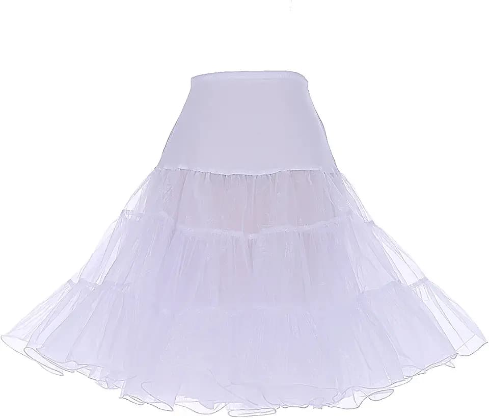 DRESSTELLS 50s Petticoat Skirt Women Tulle Crinoline Underskirt 25"