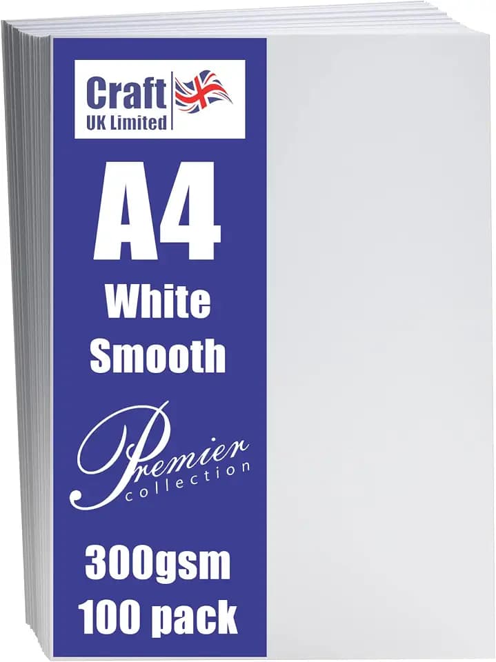 Craft UK W119 A4-Karton 300 g/m² 100 Zellen - Weiß/Glatt