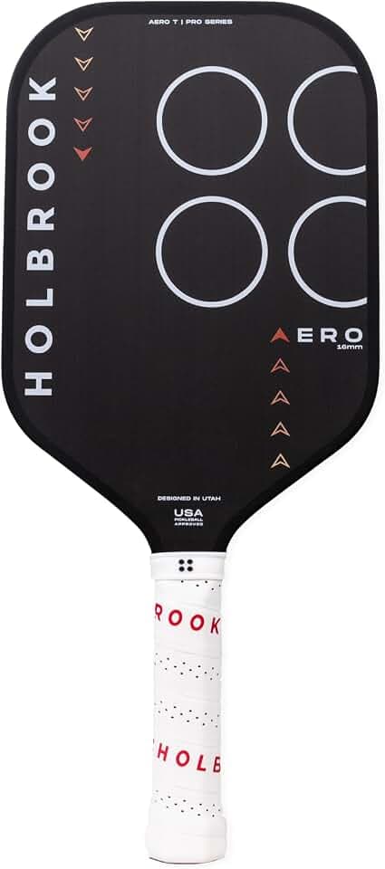 Holbrook Aero Series Edgeless Pickleball Paddle: USAPA Approved, Carbon Fiber Surface, Foam Polypropylene Core, Widened Sweet Spot, Controlled Touch
