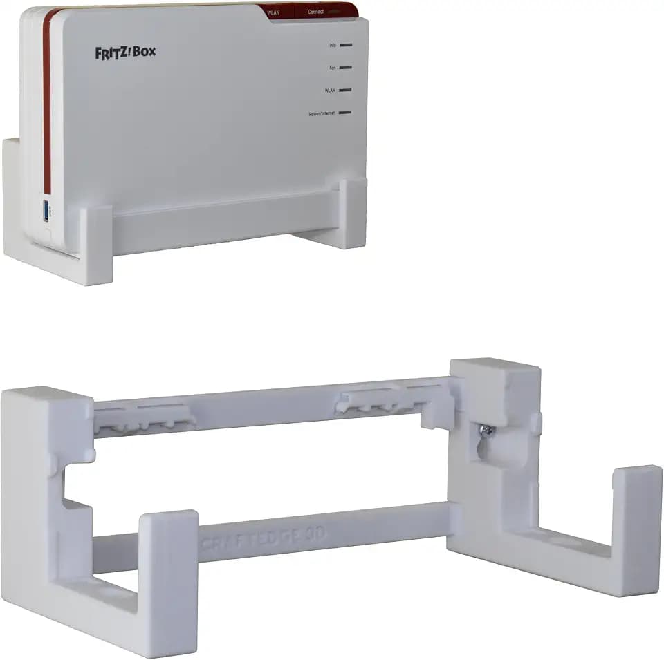 EasyClick passgenauer Wandhalter für AVM Fritz!Box 5690 Pro, auch als Deckenhalterung, sicher einrastend, in jeder Richtung montierbar, inklusive Montagematerial. 7 cm Wandabstand.